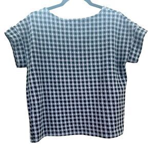 Madewell Gingham Seersucker Button Shoulder Top, size S